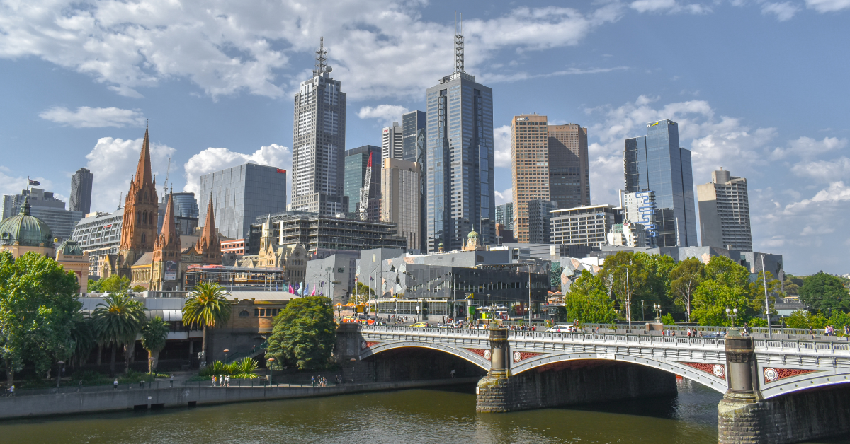 Melbourne Financial District and Yarra River