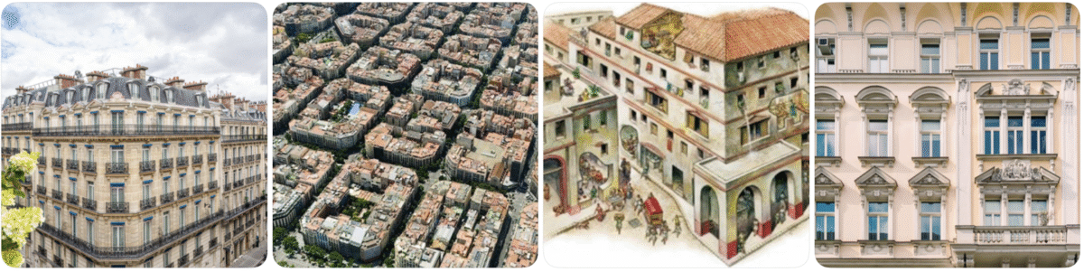 Medieval verticals evolving to midrise apartments